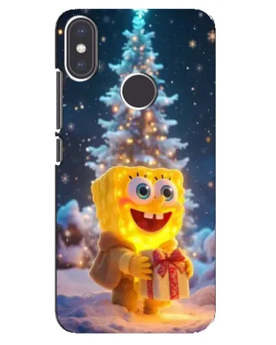 Чехол для Xiaomi Mi A2 с картинкой «Рождественский Спанч Боб»