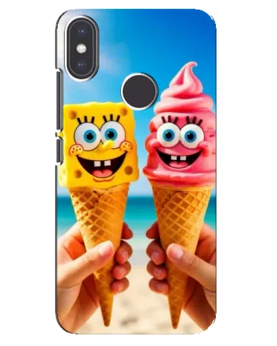 Чехол для Xiaomi Mi A2 с картинкой «Спанч Боб мороженое»