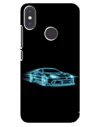 Чехол для Xiaomi Mi A2 с картинкой «Неоновый контур Lamborghini»
