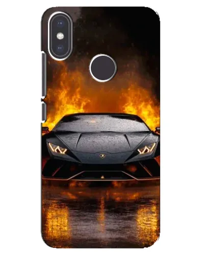Чехол для Xiaomi Mi A2 с картинкой «Lamborghini в огне»