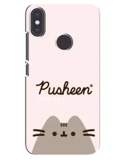 Чехол для Xiaomi Mi A2 с картинкой «Pusheen логотип»