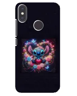 Чехол для Xiaomi Mi A2 с картинкой «Stitch в цветах»