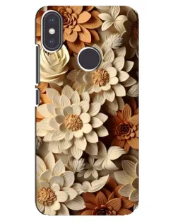 Чохол для Xiaomi Mi A2 з картинкою «Бежевий флористичний декор»