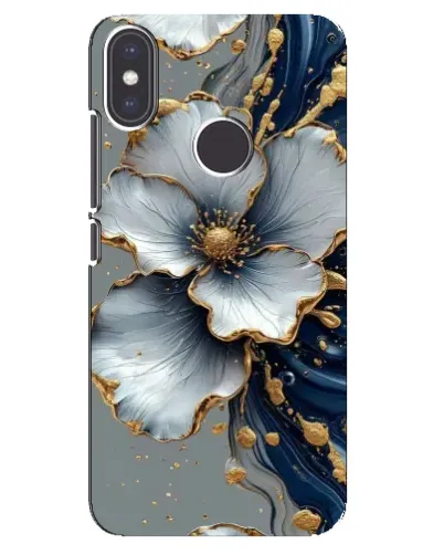Чехол для Xiaomi Mi A2 с картинкой «Белый цветок и золотой флюид» Чехол для Xiaomi Mi A2 с картинкой «Белый цветок и золотой флюид»