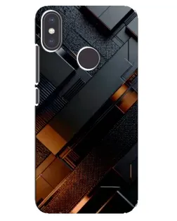 Чехол для Xiaomi Mi A2 с картинкой «Черные геометрические блоки» Чехол для Xiaomi Mi A2 с картинкой «Черные геометрические блоки»