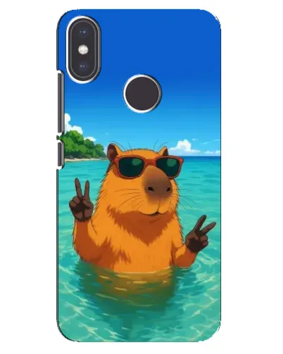 Чехол для Xiaomi Mi A2 с картинкой «Морская капибара»