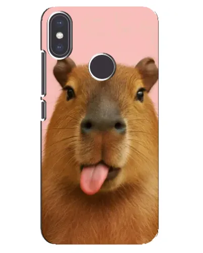 Чехол для Xiaomi Mi A2 с картинкой «Капибара с языком»