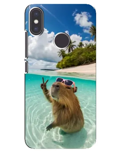 Чехол для Xiaomi Mi A2 с картинкой «Капибара на море»