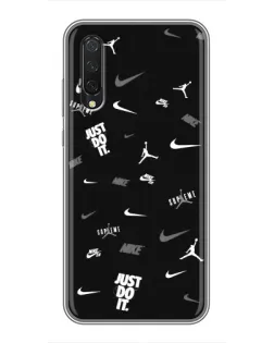 Чехол для Xiaomi Mi A3 с картинкой «Nike Black Pattern»