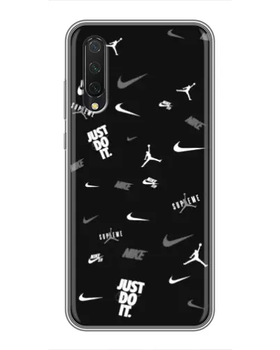 Чехол для Xiaomi Mi A3 с картинкой «Nike Black Pattern»