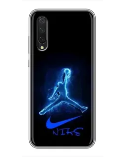 Чехол для Xiaomi Mi A3 с картинкой «Jordan Neon Blue»