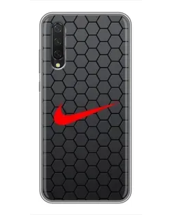 Чехол для Xiaomi Mi A3 с картинкой «Nike — карбоновая сетка»
