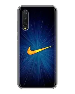 Чехол для Xiaomi Mi A3 с картинкой «Синий пульс Nike»