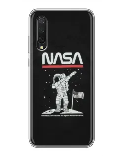 Чехол для Xiaomi Mi A3 с картинкой «NASA — шагаем по Луне»
