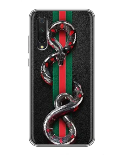 Чехол для Xiaomi Mi A3 с картинкой «Gucci — змея на полосе» Чехол для Xiaomi Mi A3 с картинкой «Gucci — змея на полосе»
