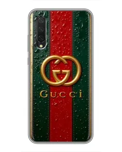 Чохол для Xiaomi Mi A3 з картинкою «Gucci — фірмова смуга та золото»