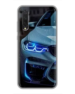 Чехол для Xiaomi Mi A3 с картинкой «Взгляд BMW с синими фарами» Чехол для Xiaomi Mi A3 с картинкой «Взгляд BMW с синими фарами»
