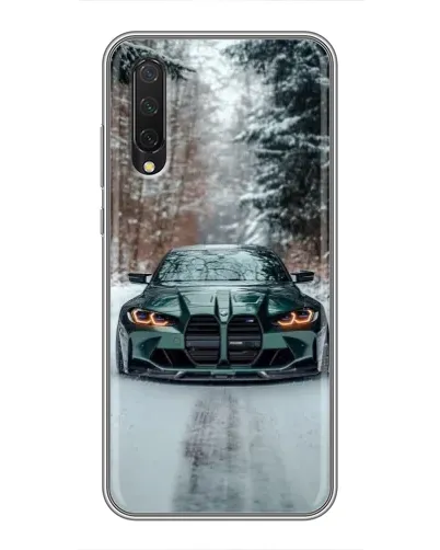 Чехол для Xiaomi Mi A3 с картинкой «BMW в зимнем лесу»