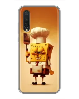 Чехол для Xiaomi Mi A3 с картинкой «Губка Боб повар»