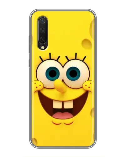 Чехол для Xiaomi Mi A3 с картинкой «Губка Боб улыбка»