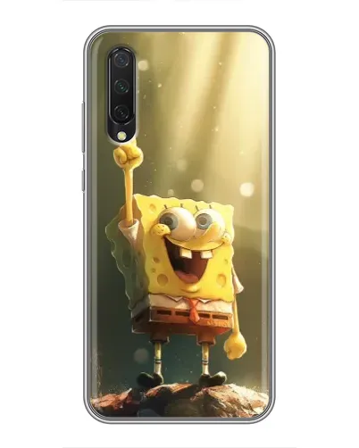 Чехол для Xiaomi Mi A3 с картинкой «Сияющий Спанч Боб»