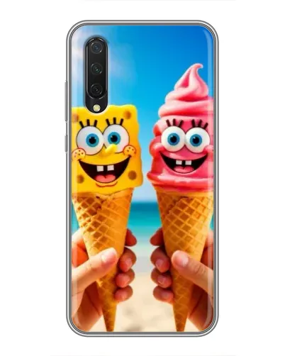 Чехол для Xiaomi Mi A3 с картинкой «Спанч Боб мороженое»