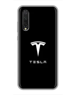 Чехол для Xiaomi Mi A3 с картинкой «Tesla White Logo»