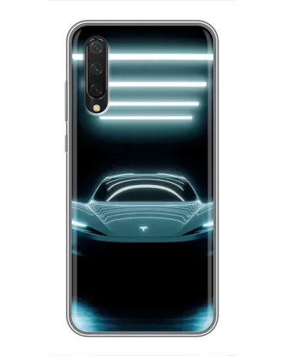 Чехол для Xiaomi Mi A3 с картинкой «Tesla в неоне»