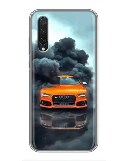 Чехол для Xiaomi Mi A3 с картинкой «Audi в облаках дыма»