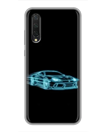 Чехол для Xiaomi Mi A3 с картинкой «Неоновый контур Lamborghini»