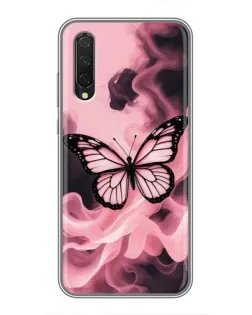 Чехол для Xiaomi Mi A3 с картинкой «Бабочка в дыму»