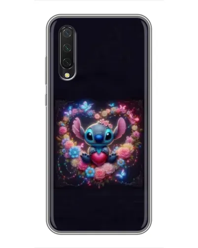 Чехол для Xiaomi Mi A3 с картинкой «Stitch в цветах»