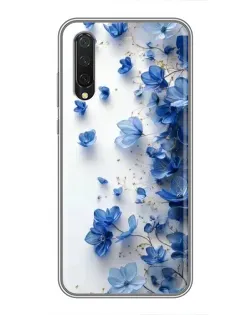 Чехол для Xiaomi Mi A3 с картинкой «Голубой цветочный каскад»