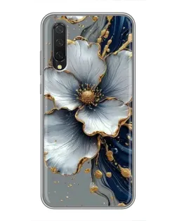 Чехол для Xiaomi Mi A3 с картинкой «Белый цветок и золотой флюид»