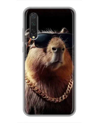 Чехол для Xiaomi Mi A3 с картинкой «Капибара золотая цепь»