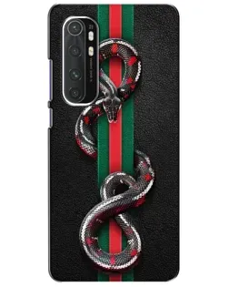 Чехол для Xiaomi Mi Note 10 Lite с картинкой «Gucci — змея на полосе» Чехол для Xiaomi Mi Note 10 Lite с картинкой «Gucci — змея на полосе»