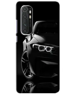Чехол для Xiaomi Mi Note 10 Lite с картинкой «Черная BMW — профиль»