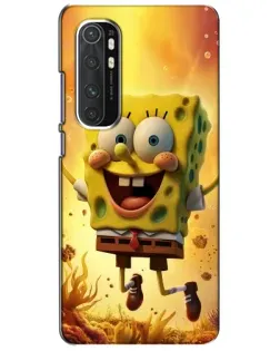 Чехол для Xiaomi Mi Note 10 Lite с картинкой «Губка Боб прыгает»