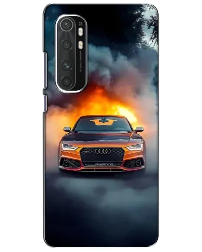 Чехол для Xiaomi Mi Note 10 Lite с картинкой «Audi в огненном дыму»