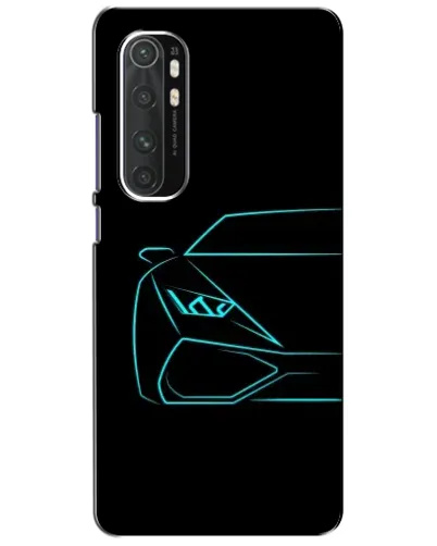 Чехол для Xiaomi Mi Note 10 Lite с картинкой «Голубой силуэт Lamborghini»