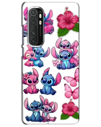 Чехол для Xiaomi Mi Note 10 Lite с картинкой «Стикеры Stitch и Angel»