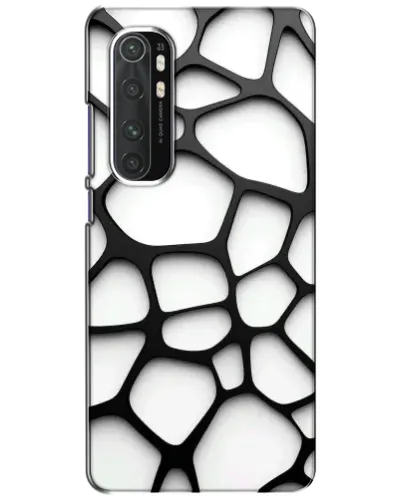 Чехол для Xiaomi Mi Note 10 Lite с картинкой «Белая объемная сетка»