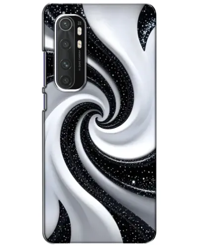 Чехол для Xiaomi Mi Note 10 Lite с картинкой «Черно-белая спираль»