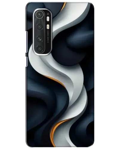 Чехол для Xiaomi Mi Note 10 Lite с картинкой «Объемные черно-белые ленты»