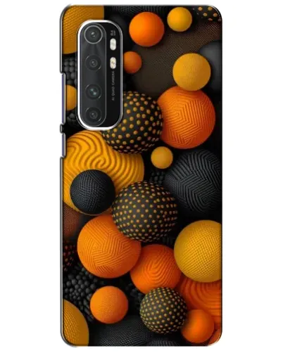 Чехол для Xiaomi Mi Note 10 Lite с картинкой «Объемные оранжевые сферы»