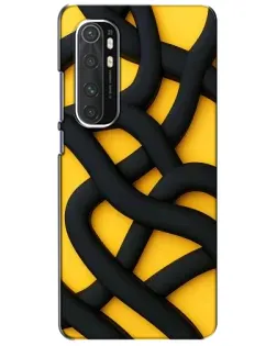 Чехол для Xiaomi Mi Note 10 Lite с картинкой «Черное желтое переплетение»