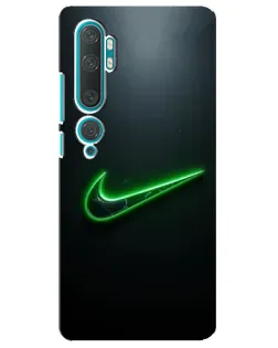 Чохол для Xiaomi Mi Note 10 з картинкою «Неоновий контур Nike»