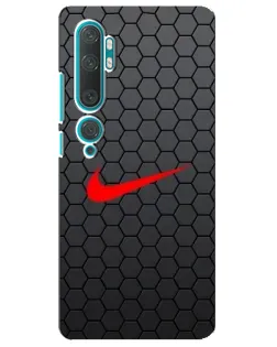 Чохол для Xiaomi Mi Note 10 з картинкою «Nike — карбонова сітка»