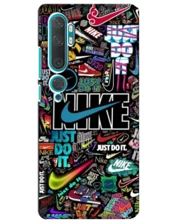 Чехол для Xiaomi Mi Note 10 с картинкой «Яркий коллаж Nike»
