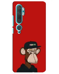 Чохол для Xiaomi Mi Note 10 з картинкою «Bored Ape — червоний фон»